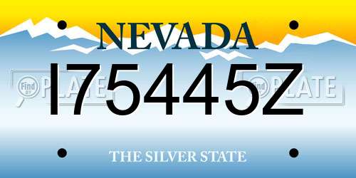 I75445Z Nevada License Plate