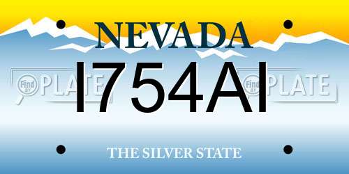 I754AI Nevada License Plate