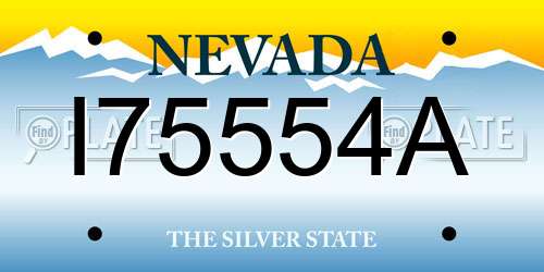 I75554A Nevada License Plate