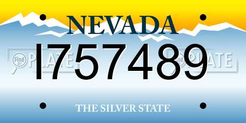 I757489 Nevada License Plate