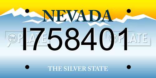 I758401 Nevada License Plate