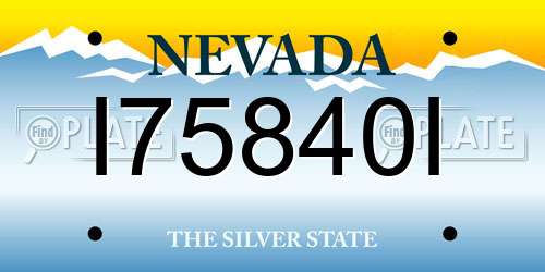 I75840I Nevada License Plate