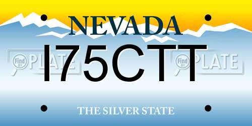 I75CTT Nevada License Plate