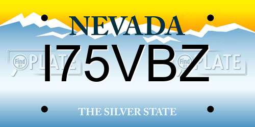I75VBZ Nevada License Plate