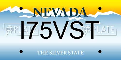 I75VST Nevada License Plate