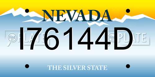 I76144D Nevada License Plate