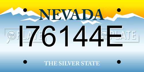 I76144E Nevada License Plate