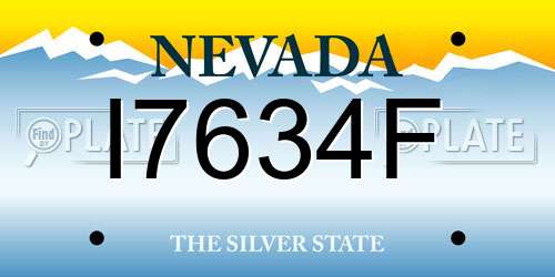 I7634F Nevada License Plate