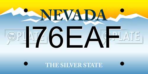 I76EAF Nevada License Plate