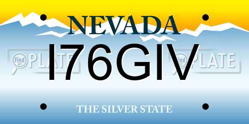 I76GIV Nevada License Plate