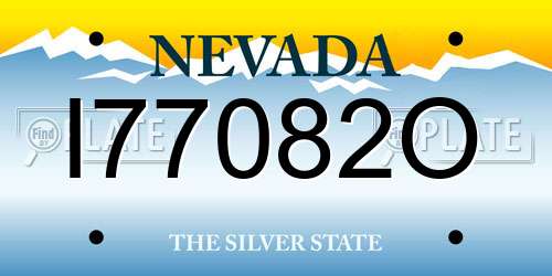 I77082O Nevada License Plate