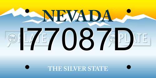 I77087D Nevada License Plate