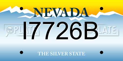 I7726B Nevada License Plate