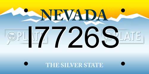 I7726S Nevada License Plate