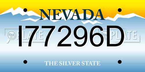 I77296D Nevada License Plate