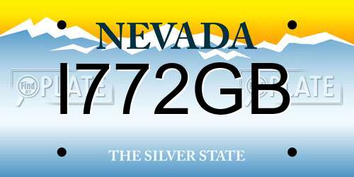 I772GB Nevada License Plate