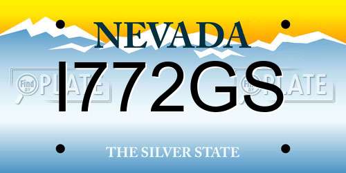 I772GS Nevada License Plate