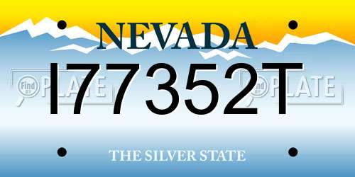 I77352T Nevada License Plate