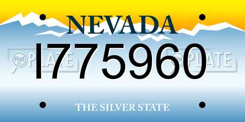 I775960 Nevada License Plate