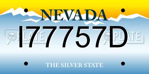 I77757D Nevada License Plate