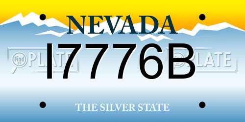 I7776B Nevada License Plate