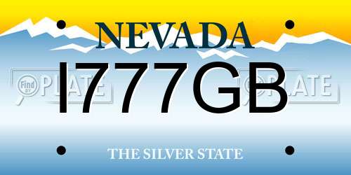 I777GB Nevada License Plate