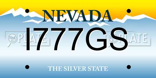 I777GS Nevada License Plate
