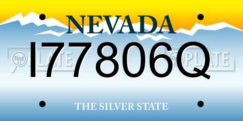 I77806Q Nevada License Plate
