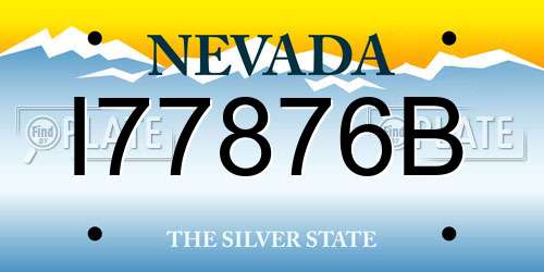 I77876B Nevada License Plate