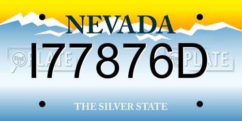 I77876D Nevada License Plate