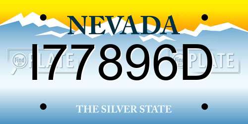 I77896D Nevada License Plate