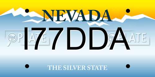 I77DDA Nevada License Plate