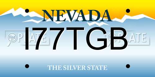 I77TGB Nevada License Plate