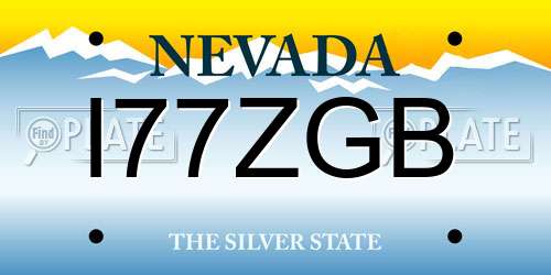 I77ZGB Nevada License Plate