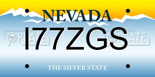 I77ZGS Nevada License Plate