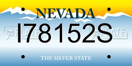 I78152S Nevada License Plate