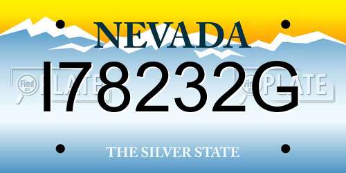 I78232G Nevada License Plate