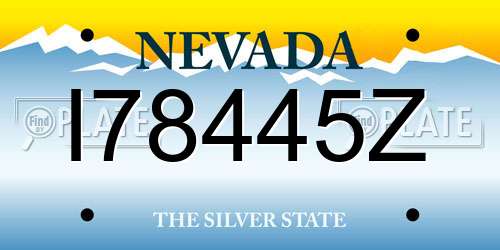 I78445Z Nevada License Plate