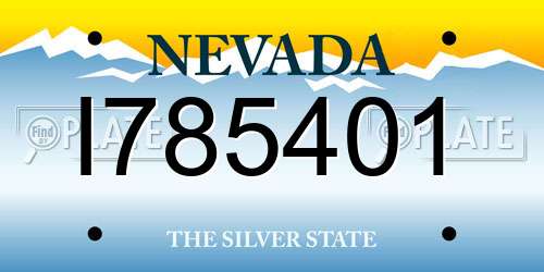 I785401 Nevada License Plate