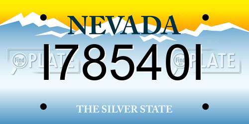 I78540I Nevada License Plate