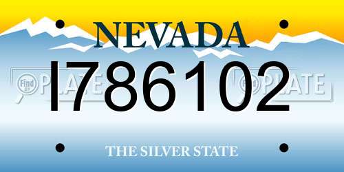 I786102 Nevada License Plate