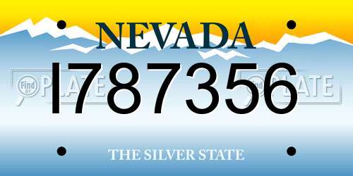I787356 Nevada License Plate