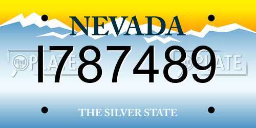 I787489 Nevada License Plate