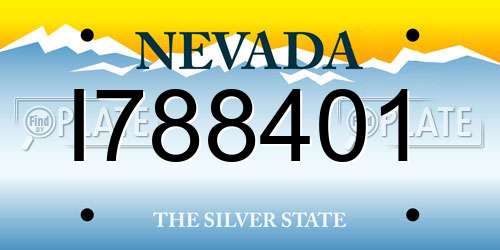 I788401 Nevada License Plate