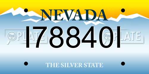 I78840I Nevada License Plate