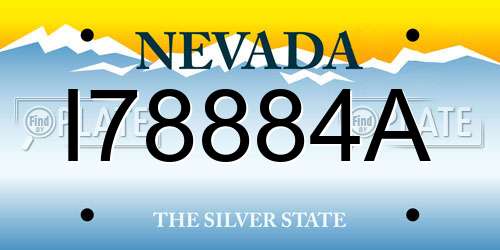 I78884A Nevada License Plate