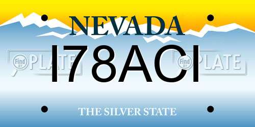 I78ACI Nevada License Plate