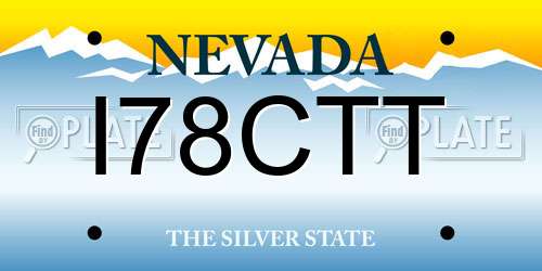I78CTT Nevada License Plate