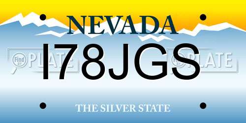 I78JGS Nevada License Plate