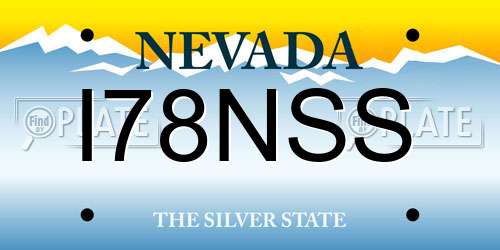 I78NSS Nevada License Plate